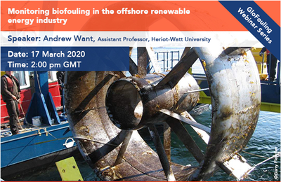 Webinaire GloFouling - Surveillance de l'encrassement biologique dans l'industrie des énergies renouvelables offshore (seulement en anglais)